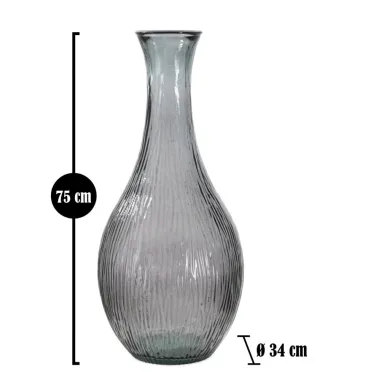 Wazon ARABE LOW z Recyklingowanego Szkła Dymnego 34x75 cm (PRODUKOWANY W HISZPANII)